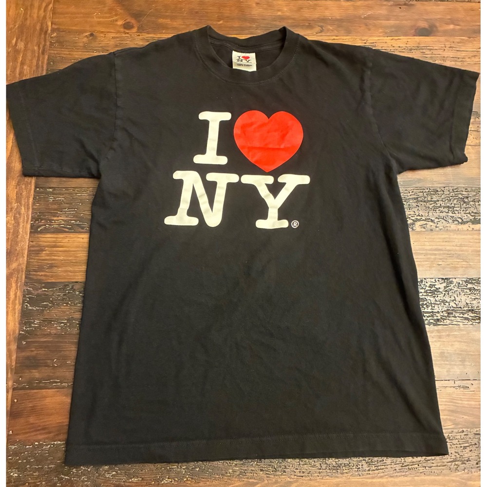 Y2K Classic I Love NY Black Tshirt Unisex Size Medium Casual Americana Vintage M